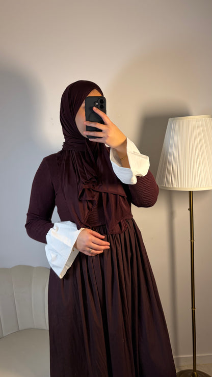 Robe maille bordeaux