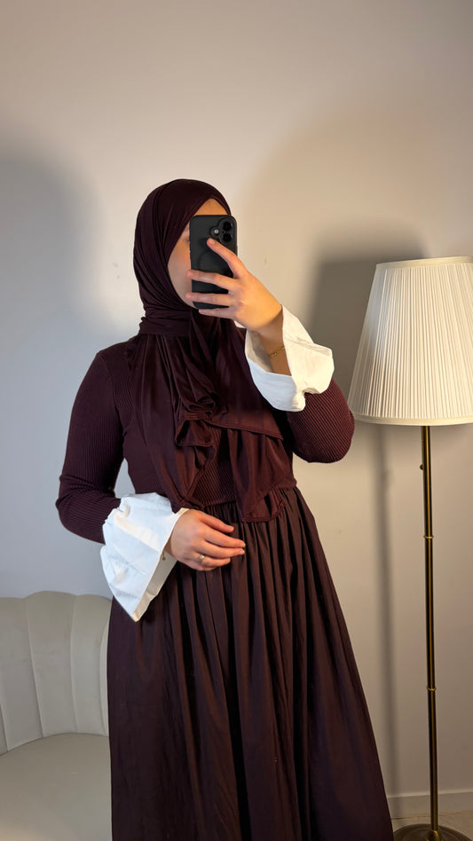 Robe maille bordeaux