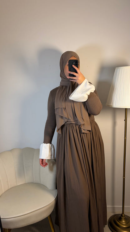 Robe maille taupe