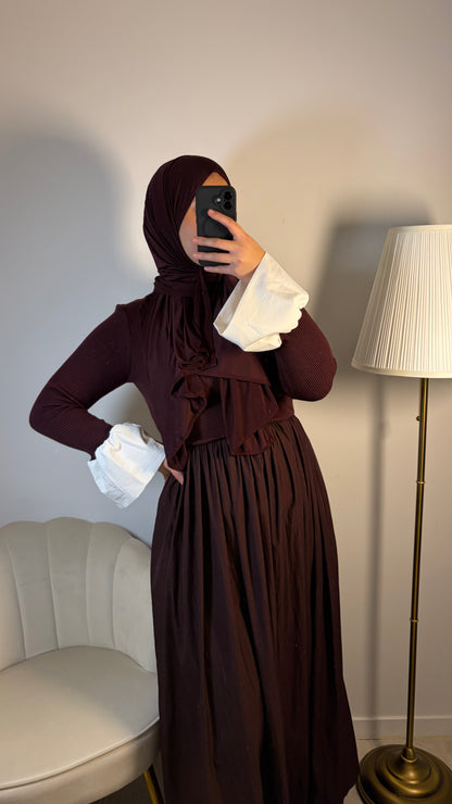 Robe maille bordeaux